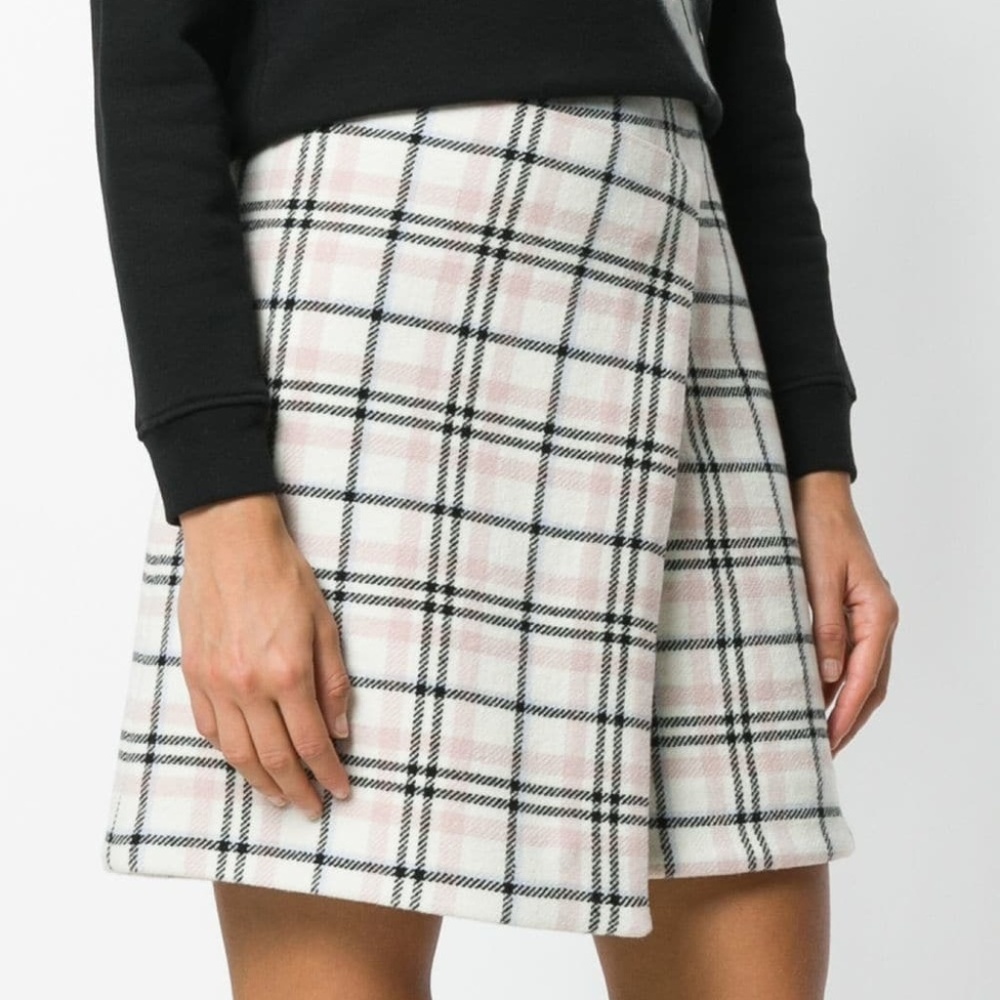 CARVEN PLAID A-LINE SKIRT